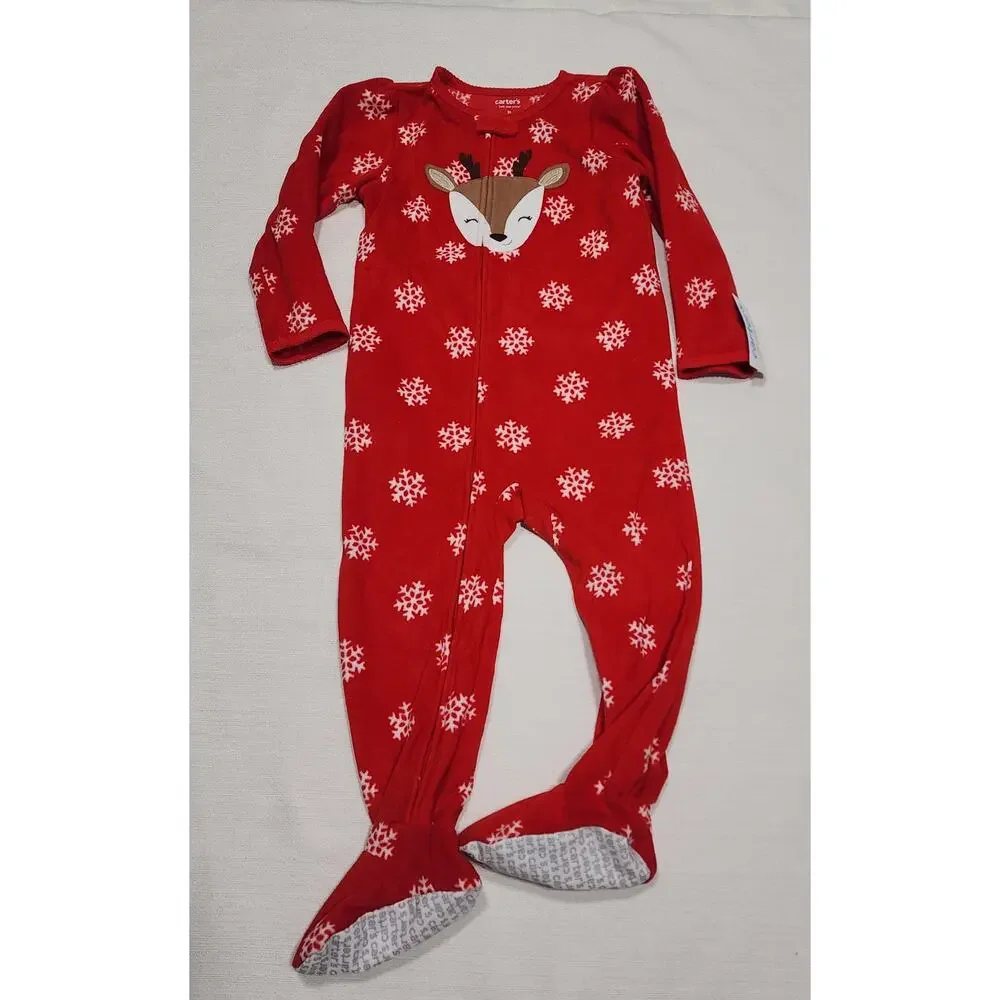 Reindeer and snowflakes Carter's one piece pajamas size 3t